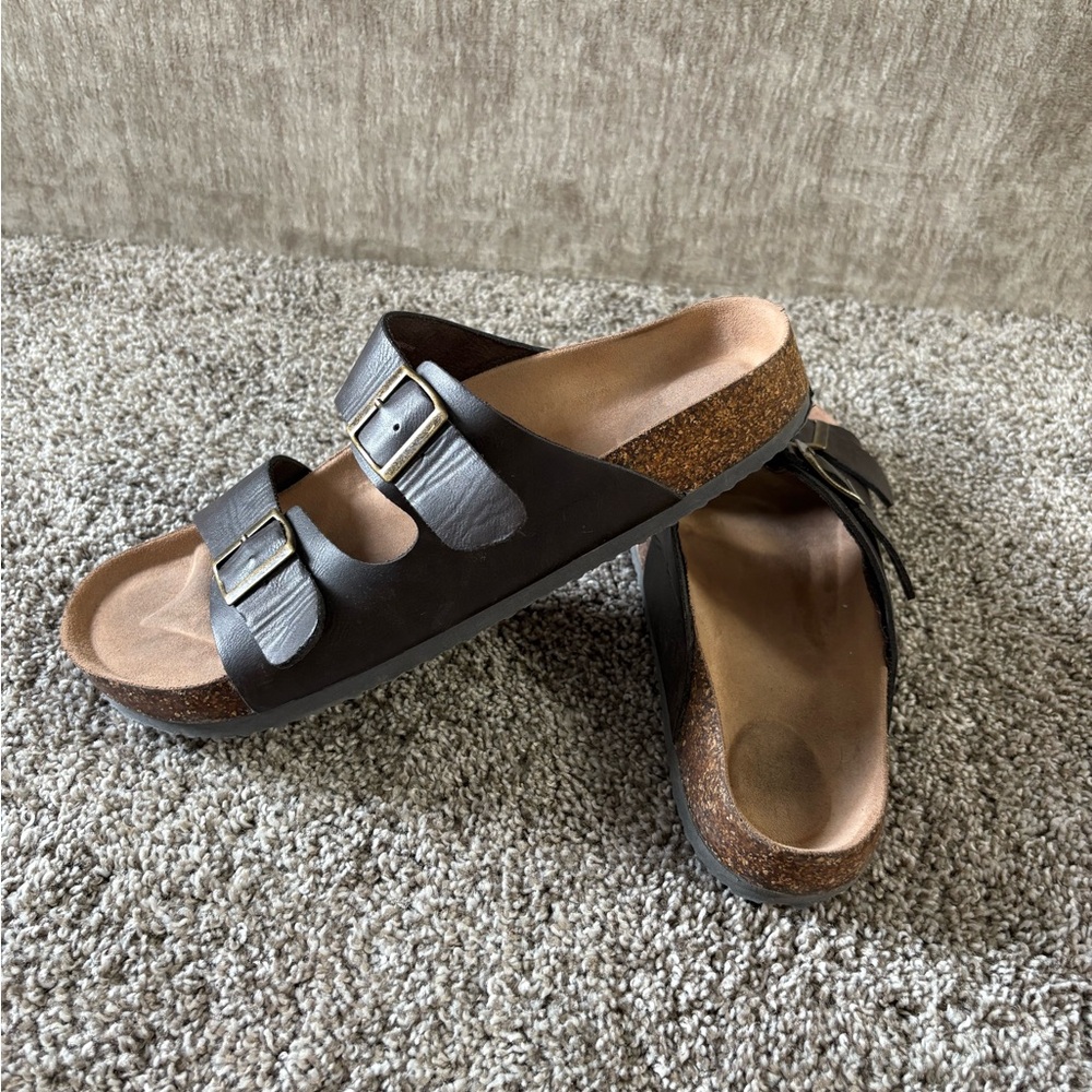 Black Double Strap Sandals